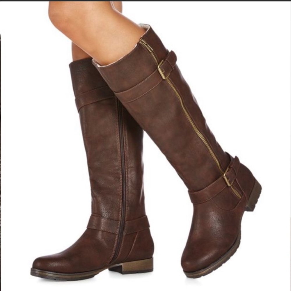 JustFab Agna Shearling Lined Boot Size 8.5 Wide